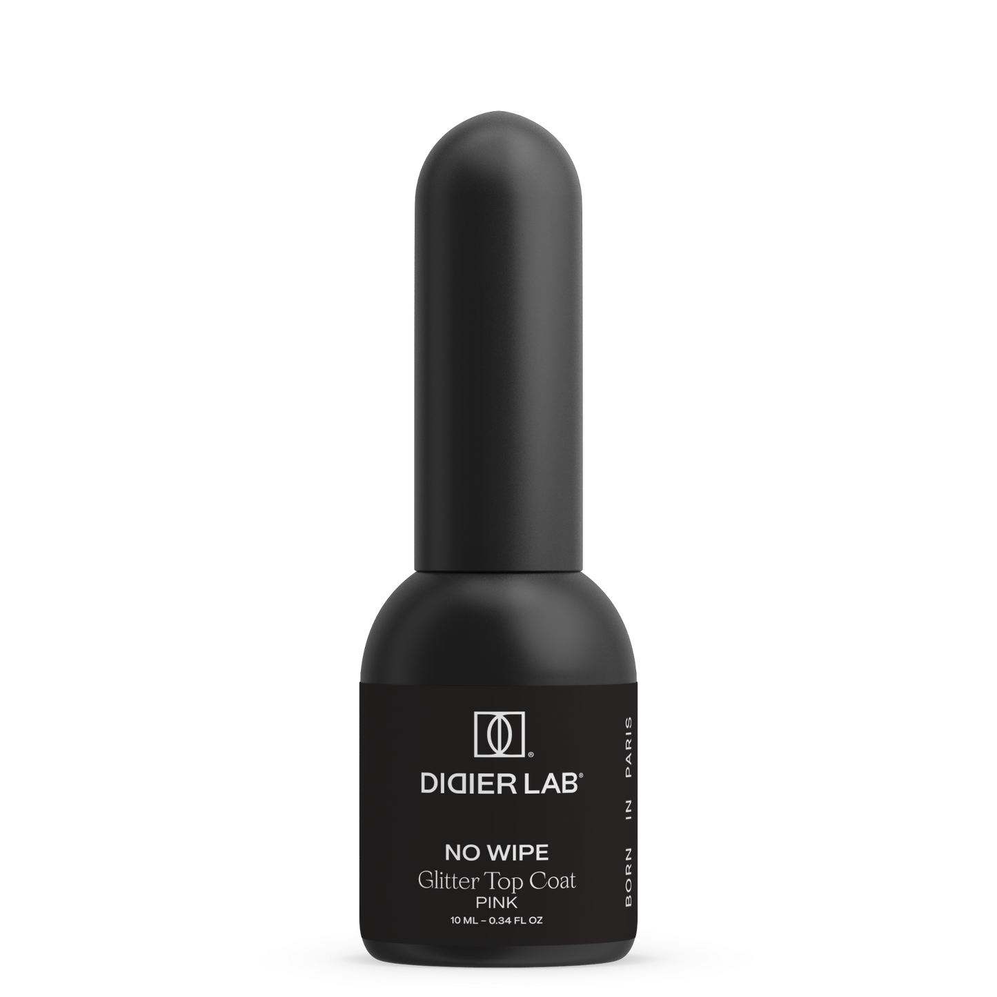 Top Coat Glitter No Wipe - Pink "Didier Lab", 10ml - fara HEMA si TPO