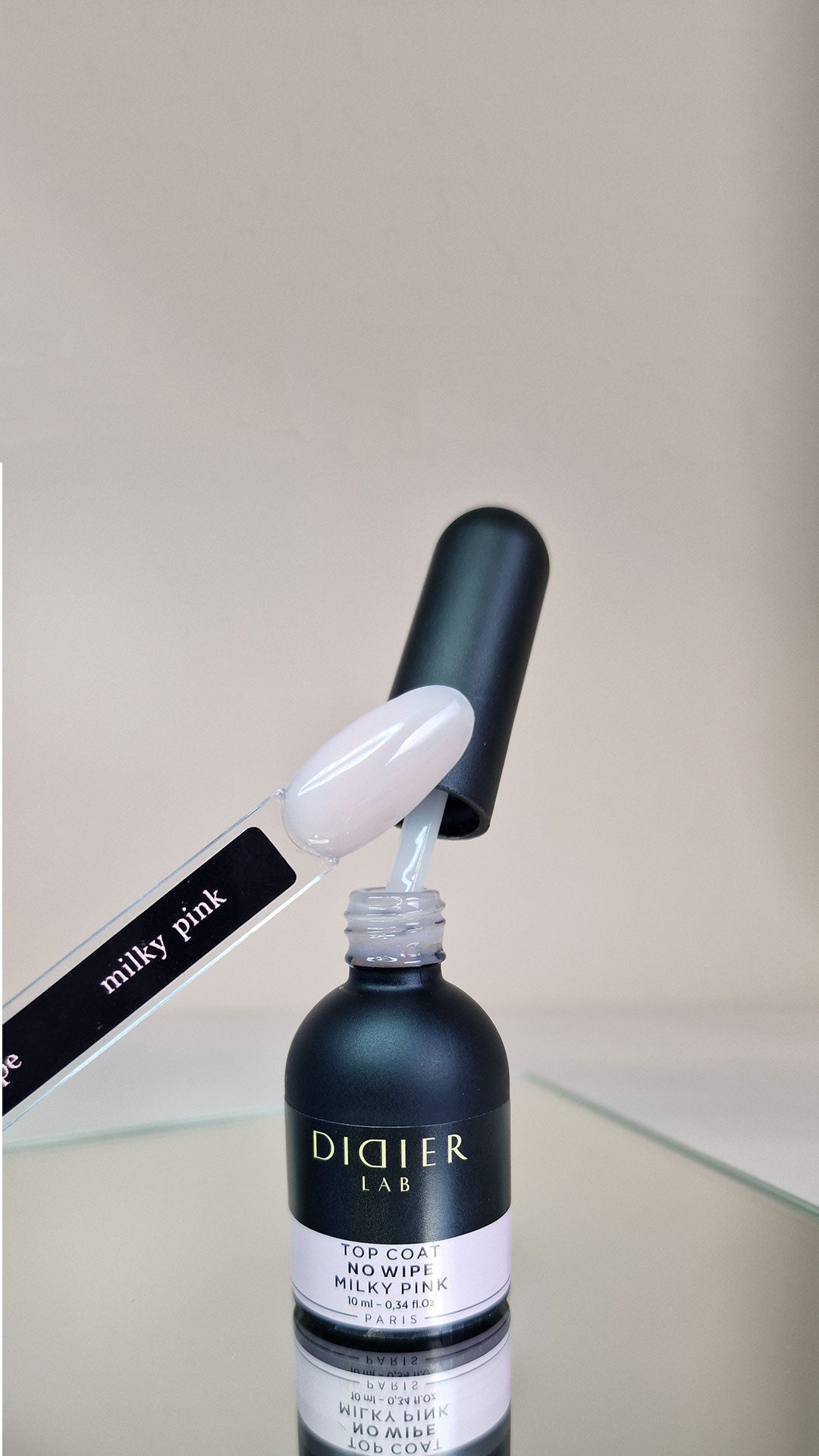 Top Coat no Wipe - Milky Pink "Didier Lab", 10 ml - fara HEMA si TPO