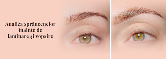 Analiza sprâncenelor înainte de laminare și vopsire
