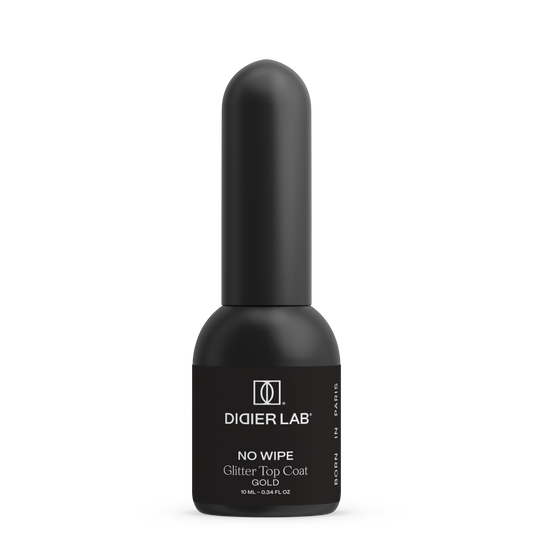 Top Coat Glitter No Wipe - Gold "Didier Lab", 10ml - fara HEMA si TPO