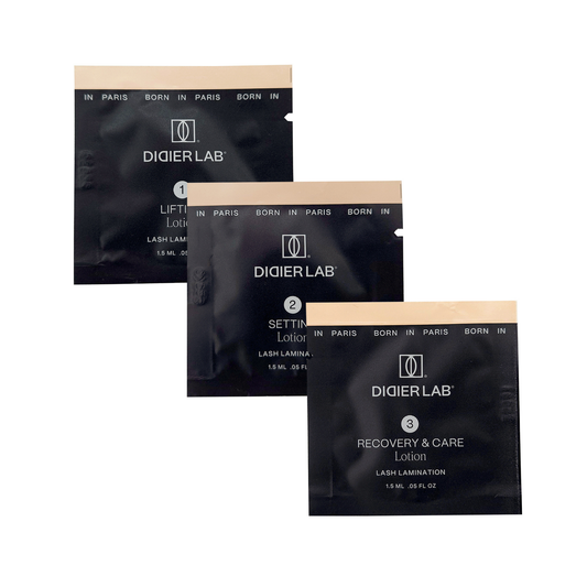 Set laminare gene Didier Lab, trei plicuri: lifting, fixare și îngrijire, 1,5 ml fiecare